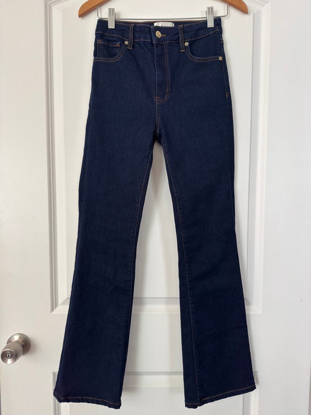 FRAME The Reboot High Rise Bootcut Jeans Dark Wash Stretch Size: 26